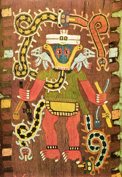 Embroidered Mythological Figure, Paracas Necropolis Style by Peruvian School